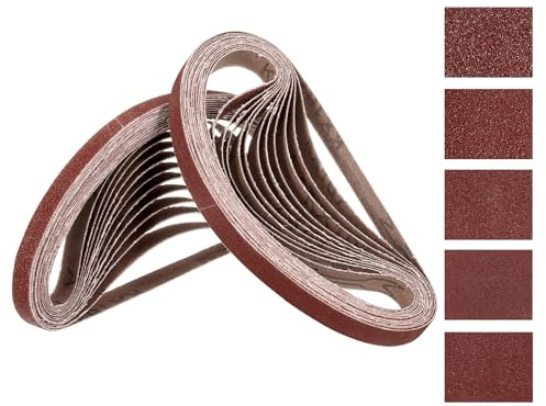 Kozelo 50 Pcs Sanding Belts 13mm x 457mm 60/80/120/180/240 Grit | Aluminum Oxide Belt Sander Paper for Belt Sander Metal Grinding Wood Working and Weld Rust Removal