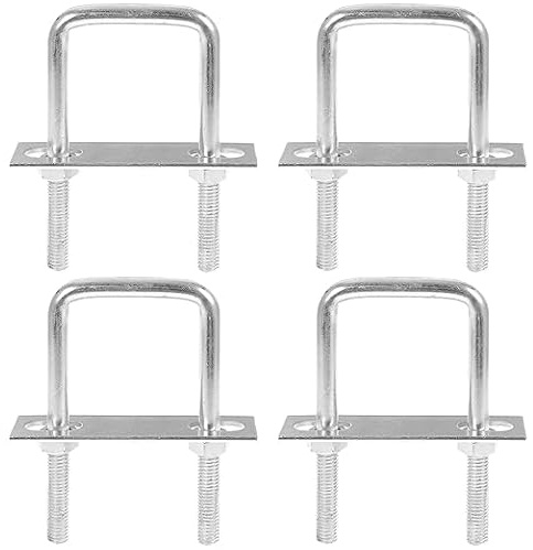 Monsully Pernos en U cuadrados, pernos en U de acero inoxidable M8, accesorios de perno en U con placa y tuercas, para construcción de tuberías y aplicaciones industriales, 4 unidades (80 mm x 120 mm)
