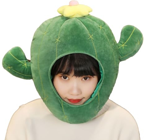 Cactus Hat Costume - 13.78 X 13.78 X 7.87 Inches Funny Plush Headwear Cartoon Cosplay Hat Adorable Durable Party Accessory | Prank Festival Hat