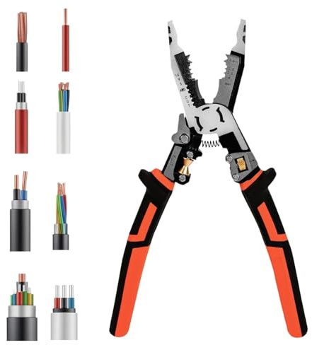 Pince À Dénuder | Coupe-Câble à Crimp et Dénudeur de Fil | Outil Manuel de Dénudage Multifonction Sertisseur de Câble pour Réseau Domestique Moteur Automobile Bricolage