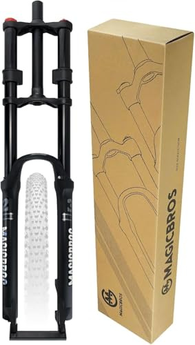 26/27,5/29 Federweg 160mm Mountainbike Federgabel Schnellspanner Scheibenbremse Luftgabel 1-1/8 Straight Tube Double Crown Manuelle Lockout Fahrradgabel, Svart, 29in