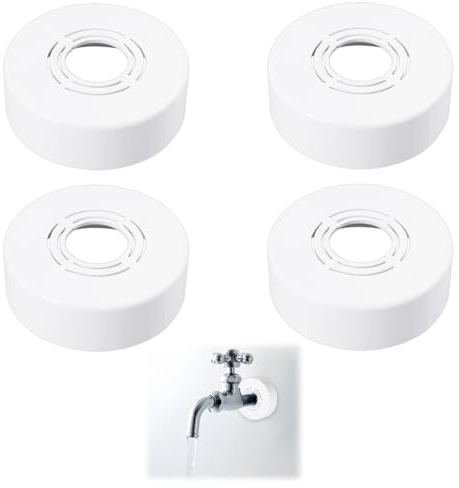 4 Stück Heizungsrohr Rosette, 3 Größen in 1, Abdeckrosette Geteilt für Ø 21mm/25mm/33mm, Rohrabdeckung für Heizkörperrohre, Wasserhahn Rosette, Rosetten für Duscharmaturen, Weiß (60 * 20mm)