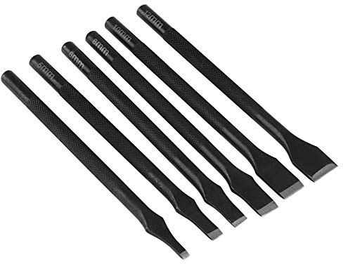 Juego de 6 cinceles de costura de cuero, herramientas de costura de cuero, cinceles de costura de acero al carbono con varilla deslizante, para costura de cuero, manualidades y reparación