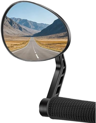 Bicycle Mirror for Handlebars, Reflective Wide Angle Mirror with Antivibration - Bicycle Mirror with Handlebar Attachment - Gift for Men and Women When Commuting, Tours and Adventures