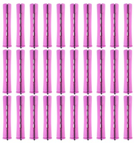 30 Piezas Tamaño Mediano Tamaño Rulos Pelo Rodillos Permanentes, 0.75 Pulgadas Rulos para el Pelo Plástico, Heatless Hair Curlers Kit para Natural Hair Long Short Hair Styling Tool Rizadores de Pelos