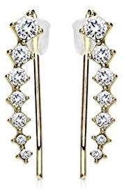 beyoutifulthings 1 Paar Ohrklemmen KRISTALLBOGEN 19 x 3mm Set Ohringe Ohr-ringe Ohr-clip Ohr-stecker Chirurgenstahl Silber Gold Roségold viele Farben