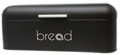 Boîte à pain moderne avec design métallisé mat-, noir