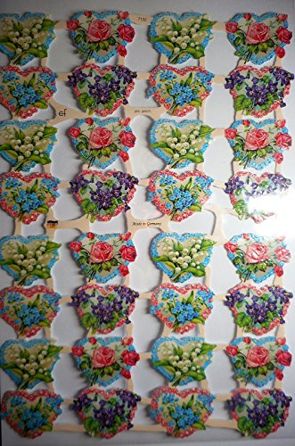 Glanzbilder Blumen Rosen Garten EF 7132 Oblate Posiebilder Scrapbook Deko GWI 452