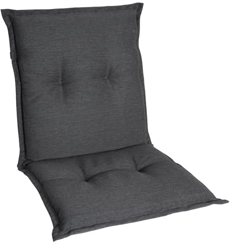 Homeoutfit24 Gartenstuhlauflagen Niedriglehner, 5er Set, Anthrazit | Komfort-Polster 6, 5 cm, Oeko-TEX Zertifiziert, pflegeleicht, Made in EU