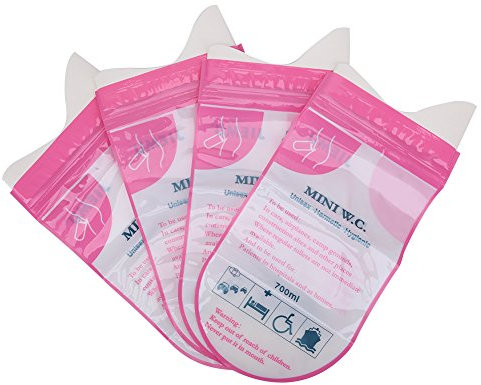 4 Stück Urinbeutel, Auto WC Unterwegs Tragbare Einweg Reise Notfall Urinbeutel Notfall Toilette Mini WC für Outdoor Reise Stau Unterwegs