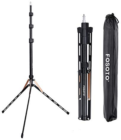 FOSOTO Fotografie-Lichtständer, 4 Abschnitte, faltbar, Aluminiumlegierung, leicht, Stativ für Studiobeleuchtung, Blitzlicht, Softbox mit Tragetasche