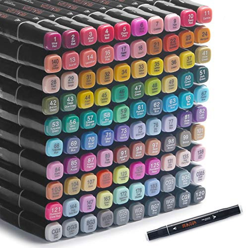 belleza suprema Colourful Markers with 100 Graffiti Pens Permanent Marker Kunstmarker professioneller Kunststift Dual Tips - Graffiti Stifte Coarse bunte Marker for Drafts and Comics
