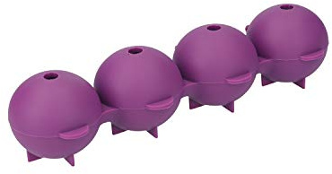 Colourworks Stampo per Sfere di Ghiaccio, Forma 4 Sfere Giganti che Si Sciolgono Lentamente, Confezione Regalo, Silicone di Grado LFGB, Viola, 21,5 x 7 x 4cm