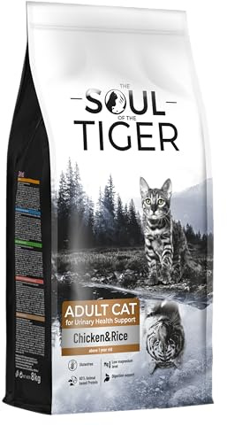 The Soul of the Tiger - Pienso para gatos adultos con pollo y arroz para apoyar el tracto urinario, 8 kg