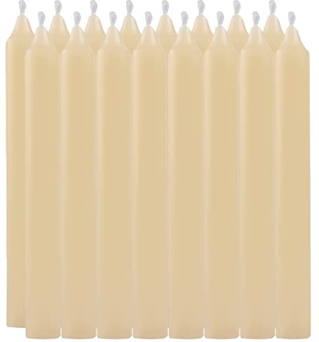 Stabkerzen Creme, Leuchterkerzen 16 Stück Ohne Duft Länge 17.5 cm