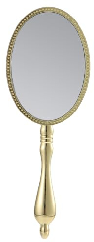FOMIYES Handspiegel Retro Aus Zinklegierung Mit Ergonomischem Griff Kompakter Tragbarer Make-up Spiegel Für Präzises Schminken Zuhause Und Unterwegs
