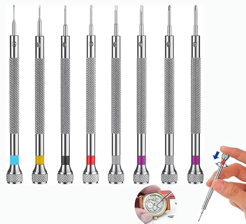 BBAOO Schraubendreher Feinmechaniker Set, 8 Stück, Mini Schraubendreher Set, Schlitz & Kreuzschlitz, zur Reparatur von Brillen, Uhren, Schmuck & Elektronik