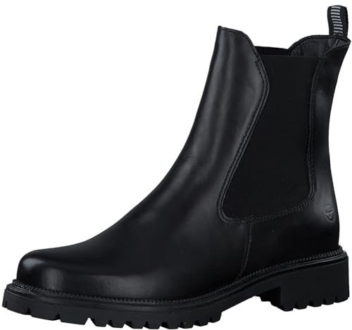 Tamaris Damen Chelsea Boots, Frauen Stiefeletten,TOUCHit-Fußbett,Schlupfstiefel,flach,Boots,Stiefel,Bootee,Booties,halbstiefel,Black,36 EU