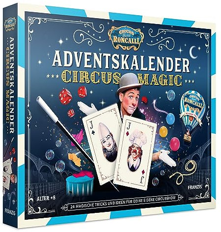 FRANZIS 67188 - Circus Roncalli Adventskalender, 24 magische Tricks und Ideen für deine eigene Circusshow, für Kinder ab 8 Jahren