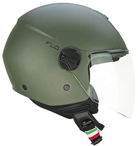 CGM Casco open face, 167A FLO MONO Verde opaco lunga, M2