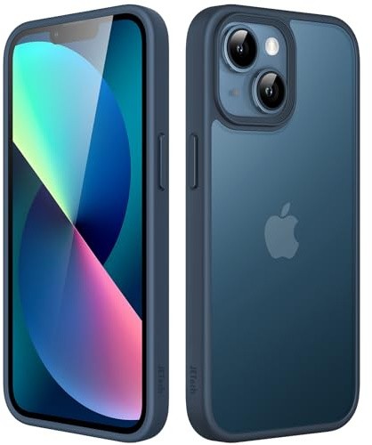 JETech Matte Hülle für iPhone 13 mini, Sturmblau | Robuster Schutz, Matte Rückseite, Anti-Fingerabdruck, Stoßfestes Design