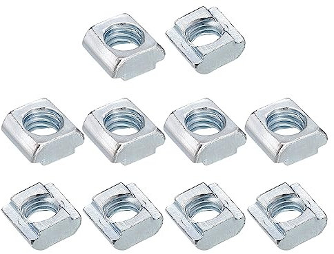 sourcing map T Nuts, 30pcs - Nickel Plated Carbon Steel T Slot Bolts, 2020 Series M6 Hammer Head Fastener, Sliding T Nuts for Aluminum Extrusion Profile (Silver)
