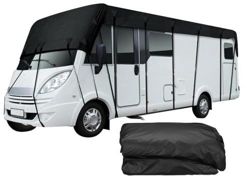 Naisicatar Caravan Cover 210D Oxford Cloth Weather-Resistant RV Caravan Roof Cover, 16x10Ft/5mX3m Foldable Motorhome Roof Cover Tarpaulin Protection Universal Fit for RV Travel Car