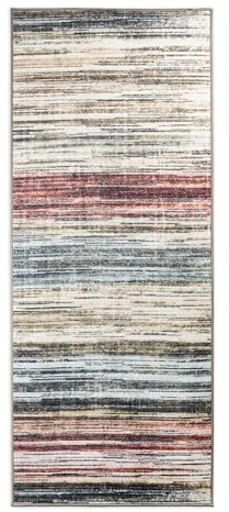 Floordirekt Teppich Läufer Flur, Küche & Wohnraum Küchenläufer - Rutschfester Moderner Kurzflor Flurteppich Brücke für Wohnzimmer & Schlafzimmer Meterware nach Maß, Beige-Rot, 80 x 200 cm (Cudillero)