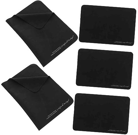 Gadpiparty 5pcs Vinyl Record Cleaning Cloth and Cd Dust Cleaner Set for Household Use, Black Small Size Microfiber Cloths for Vinyl and Cd Album Care