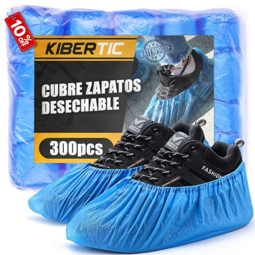 KIBERTIC - 300 Stück Schuhüberzieher Einweg, Schuhüberzieher Wasserdicht, Überzieher Schuhe, Ideal für Klinik, Labor, Überschuhe, Größe Einheitsgröße