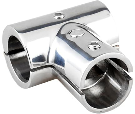 QSTDGVPW Accesorios para Barcos, Tubo de Barandilla para Barcos de 3 Vías, Conector en T Resistente Y Duradero de Acero Inoxidable 316, Accesorio para Pasamano