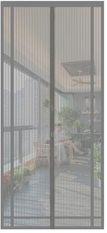 Sekey Fliegengitter Balkontür zuschneidbar – Magnet & selbstklebend, ohne Bohren | Insektenschutzvorhang für Balkon-, Terrassen- und Zimmertüren, 90x210 cm, Grau