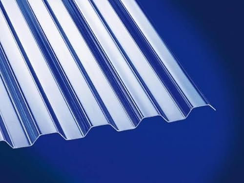 Polycarbonat Wellplatten Lichtplatten Profil 76/18 Trapez - Spundwand - 1,5 mm - glatt - glasklar - uneingeschränkt hagelfest - Lichtdurchlässigkeit > 90% - 18,90 Euro/m² (3000)
