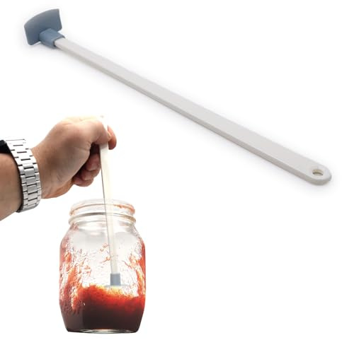 Bodenschaber aus Silikon, langer Griff 22,5 cm, ideal für Marmeladen, Honig, Saucen, spülmaschinenfest, Spachtel Ultima Tropfen, vielseitig