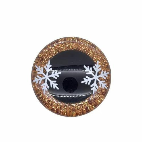 ZUYCML 20pcs 9mm 12 14 16 18 20 25 30 35mm clear 3D snow eyes glitter safety toy snow eyes long stem with glitter fabric with washer-bronze-25mm 20pcs