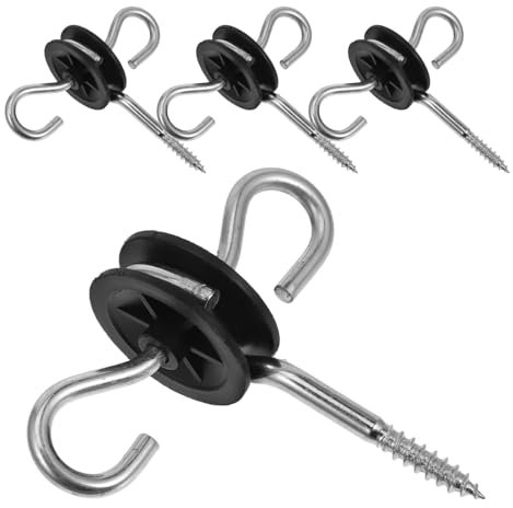 Toddmomy 4pcs Electric Fence Gate Handle Insulator Kit for Farm Use Screw-in Anchor with Dual Hook Insulators Compatible with Wooden Posts for Cattle and Livestock