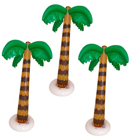 POPETPOP Aufblasbares Kokosnussbaum Spielzeug 3 Stück PVC Kinder Sommerspielzeug Für Pool Strand Party Spiele Elastisch Langlebig Tragbar