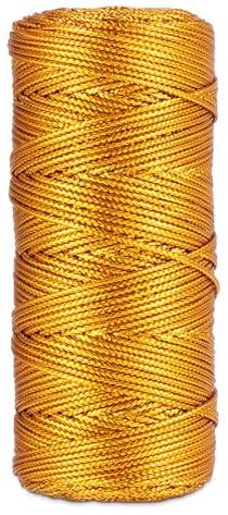 Mynoozi 100 Meters Twine String for Gift Wrapping, 1.5mm Silver String for Christmas Baubles, Jewelry Thread Cord for DIY Crafts Gift Wrapping & Wedding Favors (Golden)