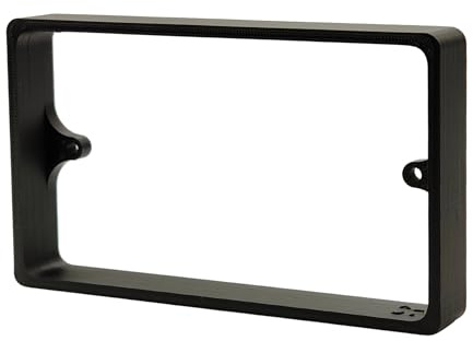 Double Socket Spacer 20mm Black - 2 Gang Back Box Extender, UK Made