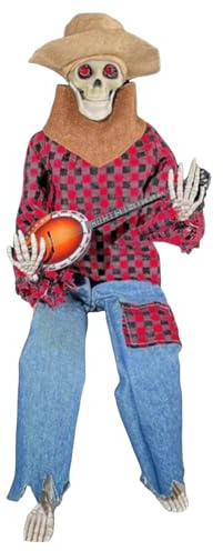 Lustige Anime-Skelette, Banjo, musikalische Skelette, Halloween, Musiker, Skelett, Country 2025, für Dekorationen im Innen- und Außenbereich, Spukhaus