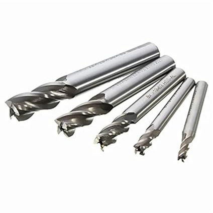 Brocas de vástago recto HSS-AL 4 flautas, 5/6/8/10 piezas, for procesamiento metales, accesorios eléctricos(8pc 1.5mm-8mm)