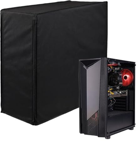 Dator CPU-skydd - Universal Stationär PC Orsaksskydd med Dragkedja Full Tower Monitor CPU, Slitstarkt Tygskydd för Utrustning för