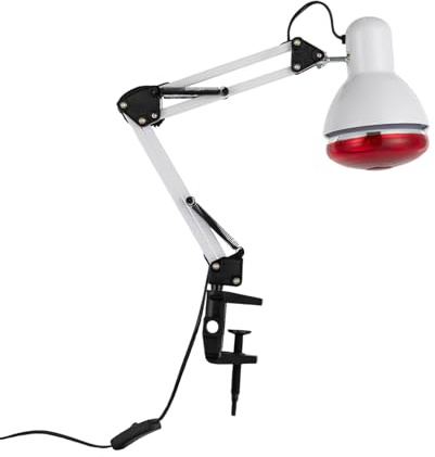 YUYUZI Infrarotlampe mit Stativ - Rotlichtlampe für Wärmetherapie & Schmerzlinderung - 360° 150W Verstellbare Infrarot Wärmelampe mit E27 Fassung - Ideal für Zuhause, Rücken & Gelenke (Weiß)