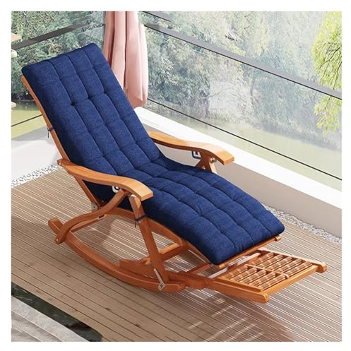 Sedia a dondolo pieghevole in bambù, sedia a sdraio portatile per giardino, spiaggia e patio, comoda sedia a sdraio (senza imbottitura), sedia leggera per esterni