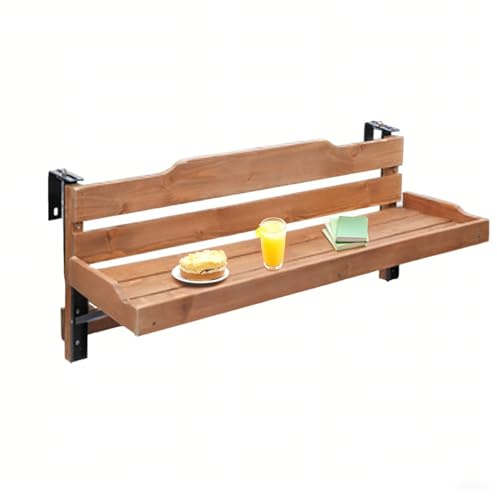 Tavolo da Balcone sospeso, Tavolo da Patio Pieghevole, Tavolo da Balcone salvaspazio, Tavolo da Interno e da Esterno Pieghevole, mensola da Parete Pieghevole (60 * 25 cm/23,6 * 9,8 Pollici)