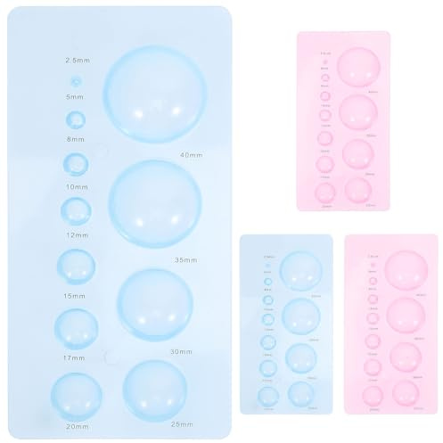 Abaodam Juego de 4 Moldes para Quilling de Papel 3d Media Esfera, Herramienta de Manualidades Abs Duradera, Colores Azul y Rosa, Adecuado para Macetas y Flores Artesanales