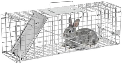 Tcowoy 63×19×21 cm Zusammenklappbarer Käfig zum Einfangen lebender Tiere | Humane Lebendfangkäfige, geeignet für streunende Kätzchen, Eichhörnchen, Stinktiere, Maulwürfe und Kaninchen