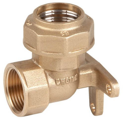 Raccordo a gomito da parete in ottone per tubi in polietilene (25 x 3/4)