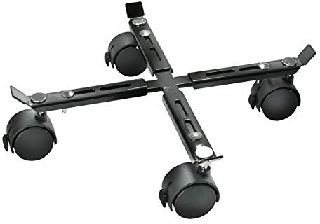 AFP Pflanzenroller Metall, schwarz für schwere Blumenkübel mit Feststeller, Größe verstellbar, 100 kg Tragkraft/gegen Bodenfrost u. Staunässe / 2 Jutesäckchen gratis