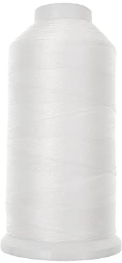JZK 1500 yard T70 69# Bianco Filo da Cucire in Nylon Rilegato Resistente per Tappezzeria Pelle Jeans Tela Moquette Tenda Perline per Macchina Industriale, Overlock, Cucito a Mano